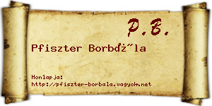 Pfiszter Borbála névjegykártya